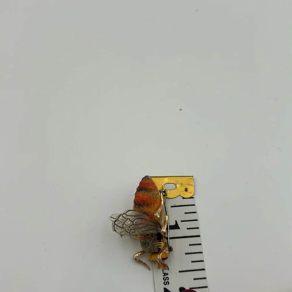 Vintage Made in Korea Fuzzy Bumblebee Brooch